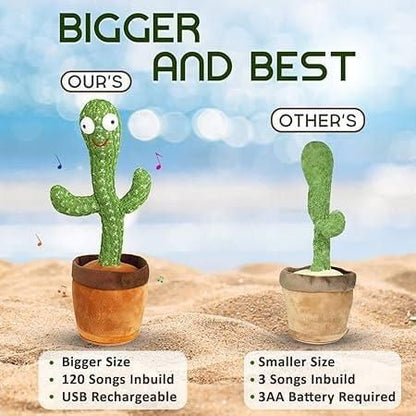 LED Musical Dancing & Mimicry Cactus Toy – Interactive Toy for Kids, Singing & Dancing Green Cactus with LED Lights