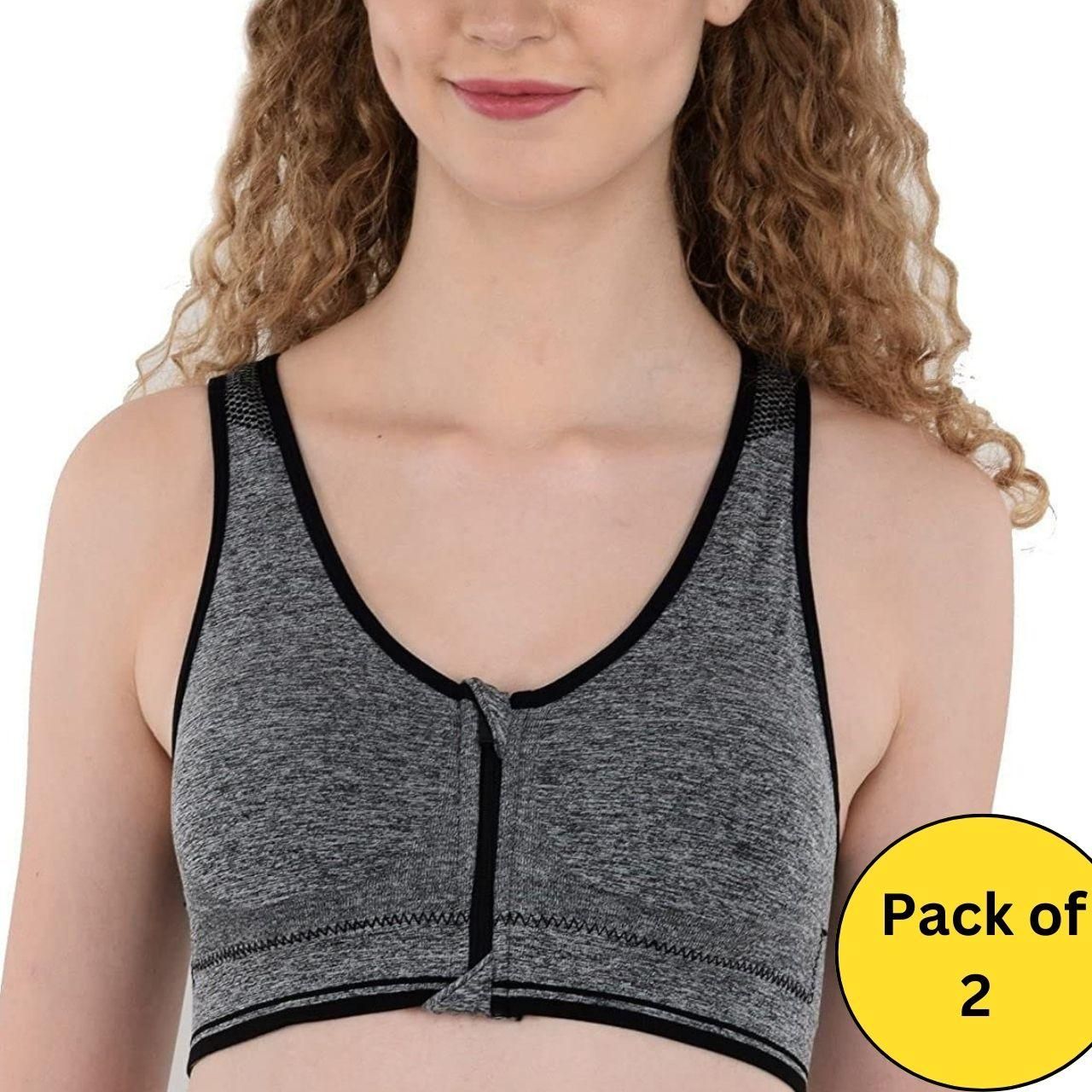 Women’s Lightly Padded Racerback Sports Bra – Pack of 2