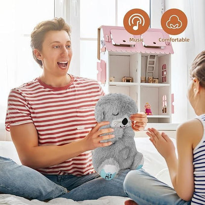 Baby Sound Machine Soothe Breathing Otter - Musical Plush Toy for Newborns with Lights & Rhythmic Motion (Battery Not Included)