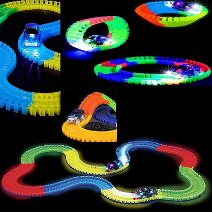 Glow-in-the-Dark Magic Tracks Toy with 3D LED Race Car – Flexible and Creative Play for Kids