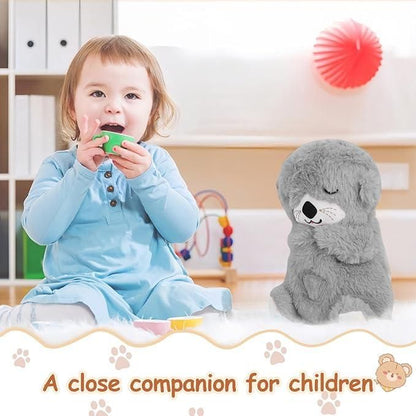 Baby Sound Machine Soothe Breathing Otter - Musical Plush Toy for Newborns with Lights & Rhythmic Motion (Battery Not Included)