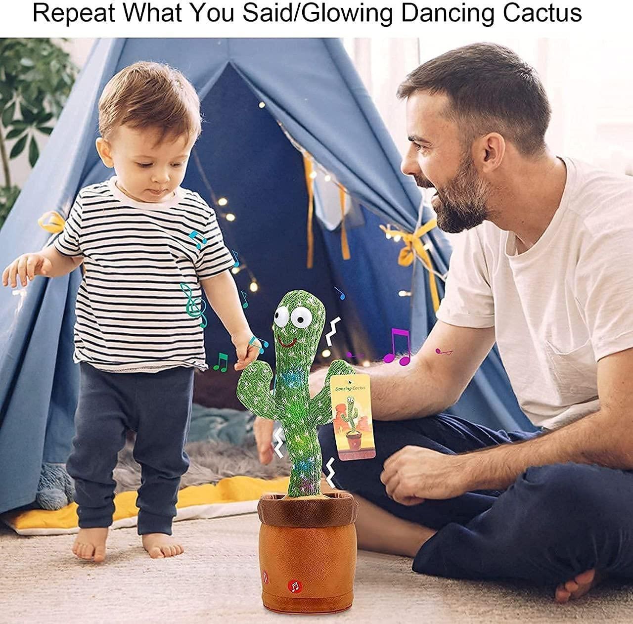 LED Musical Dancing & Mimicry Cactus Toy – Interactive Toy for Kids, Singing & Dancing Green Cactus with LED Lights