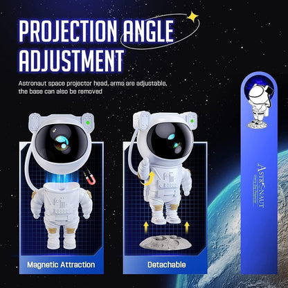 Astronaut Galaxy Projector with 360° Magnetic Head Rotation & Remote Control