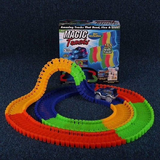 Glow-in-the-Dark Magic Tracks Toy with 3D LED Race Car – Flexible and Creative Play for Kids